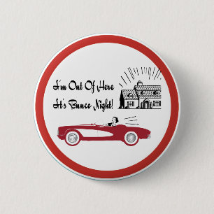 Retro en Bunco Red Convertible Ronde Button 5,7 Cm