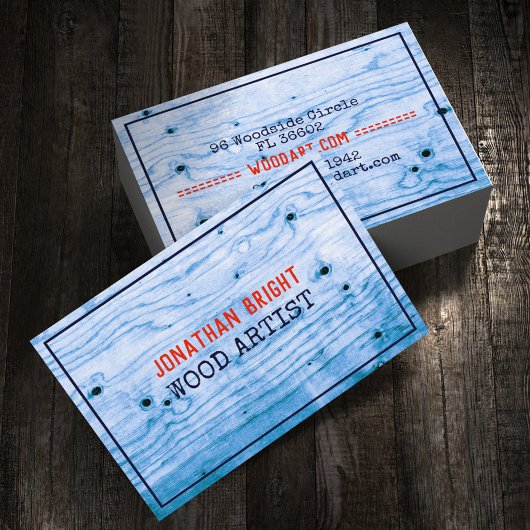 retro en elegante houtwerker of timmerman visitekaartje