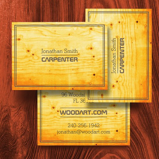  retro en elegante houtwerker of timmerman visitekaartje
