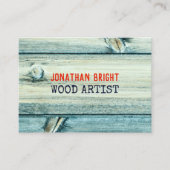 retro en elegante houtwerker of timmerman visitekaartje (Voorkant)