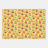 Retro- en  esthetisch cupcake-partijpatroon inpakpapier vel (Voorkant 3)