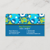 Retro en Fun Blue Visitekaartje (Achterkant)