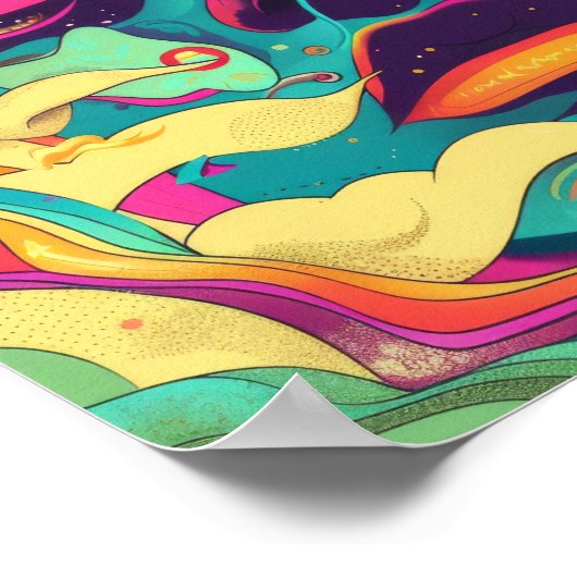 Retro en Groovy Abstract Art Poster (Hoek)