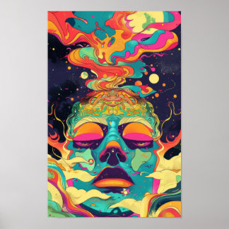 Retro en Groovy Abstract Art Poster