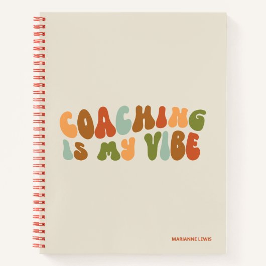 Retro en Groovy Coaching is mijn vibe, coach Notitieboek (Voorkant)