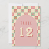 Retro en Groovy Vintage Trouwtafel Nummers (Voorkant)