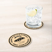 Retro en  klassieke auto ronde kartonnen onderzetter (Insitu)