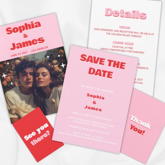Retro en Krachtige Typografie Save the Date