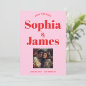 Retro en Krachtige Typografie Save the Date (Staand voorkant)