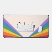 Retro en minimalistische Rainbow Typografie Bureaumat (Keyboard & Muis)