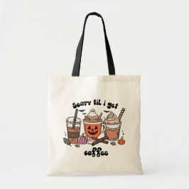 Retro eng totdat ik koffie krijg Halloween Tote Bag