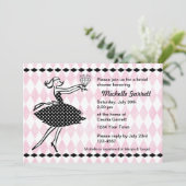 Retro Engaged II Bridal Shower Uitnodiging (Staand voorkant)