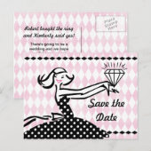 Retro Engaged II Save the Date Briefkaart (Voorkant / Achterkant)