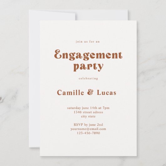 Retro Engagement Party Kaart (Voorkant)