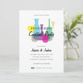 Retro Engagement Party | Uitnodiging voor cocktail (Staand voorkant)