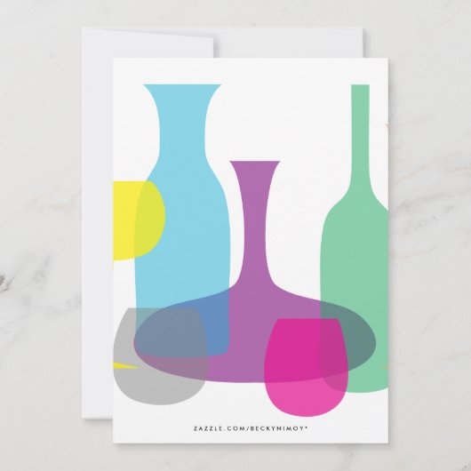 Retro Engagement Party | Uitnodiging voor cocktail (Achterkant)