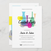 Retro Engagement Party | Uitnodiging voor cocktail (Voorkant / Achterkant)