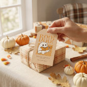 Retro enge cute geest Halloween Cadeaulabel