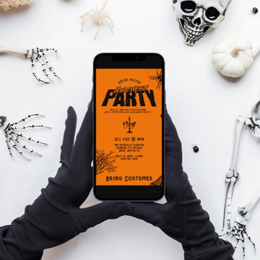  retro enge Halloween partij Kaart