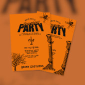 retro enge Halloween partij Kaart