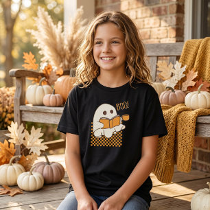 Retro enge schattige spook Halloween jeugd T-shirt