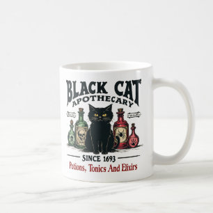 Retro Enge Zwarte Kat Apotheker Witchy Wicca Koffiemok