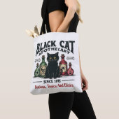Retro Enge Zwarte Kat Apotheker Witchy Wicca Tote Bag (Dichtbij)