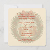 Retro Engelse Kerstkrans met Cute Eekhoorns Feestdagenkaart (Achterkant)