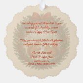 Retro Engelse Kerstkrans Met Cute Eekhoorns Ornament Kaart (Achterkant)