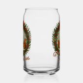 Retro Engelse vakantiekrans met Schattigee eekhoor Blikvorm Glas (Rechts)