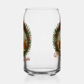 Retro Engelse vakantiekrans met Schattigee eekhoor Blikvorm Glas (Links)