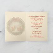 Retro Engelse vakantiekrans met Schattigee eekhoor Feestdagen Kaart (Binnen)