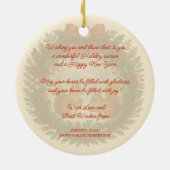 Retro Engelse vakantiekrans met Schattigee eekhoor Keramisch Ornament (Achterkant)