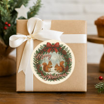 Retro Engelse vakantiekrans met Schattigee eekhoor