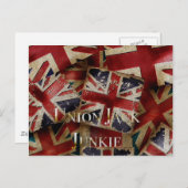 Retro Engelse vlag Unijack Briefkaart (Voorkant / Achterkant)