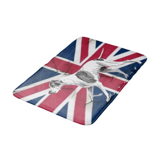 Retro Engelse wijzerhond Britse unie jack vlag Badmat (Gekanteld)