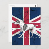 Retro Engelse wijzerhond Britse unie jack vlag Briefkaart (Voorkant / Achterkant)