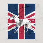 Retro Engelse wijzerhond Britse unie jack vlag Briefkaart (Voorkant)