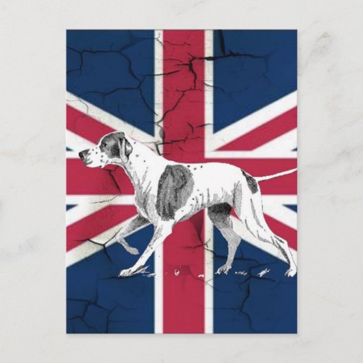 Retro Engelse wijzerhond Britse unie jack vlag Briefkaart (Voorkant)