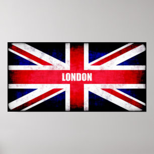 Retro England vlag / Union Jack Poster