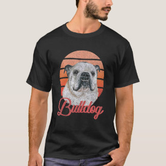 Retro English Bulldog Cute Dog Owner Mannen Women T-shirt