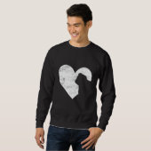 Retro English Bulldog Dog Heart Valentine's Day Do Trui (Voorkant volledig)