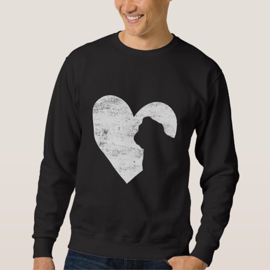 Retro English Bulldog Dog Heart Valentine's Day Do Trui (Voorkant)
