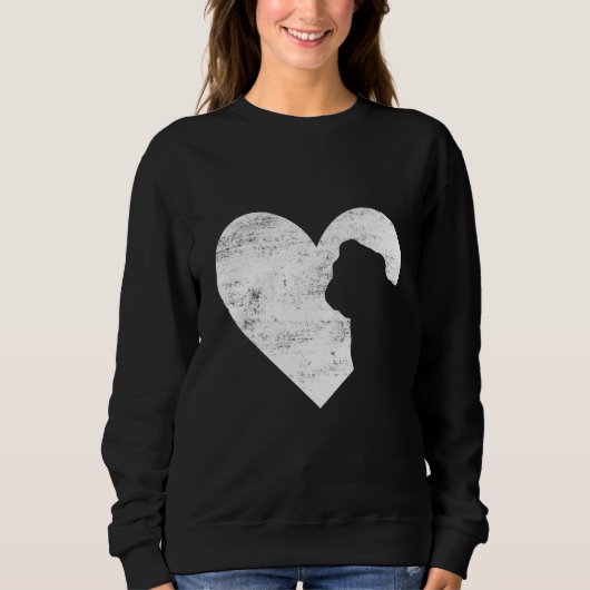 Retro English Bulldog Dog Heart Valentine's Day Do Trui (Voorkant)