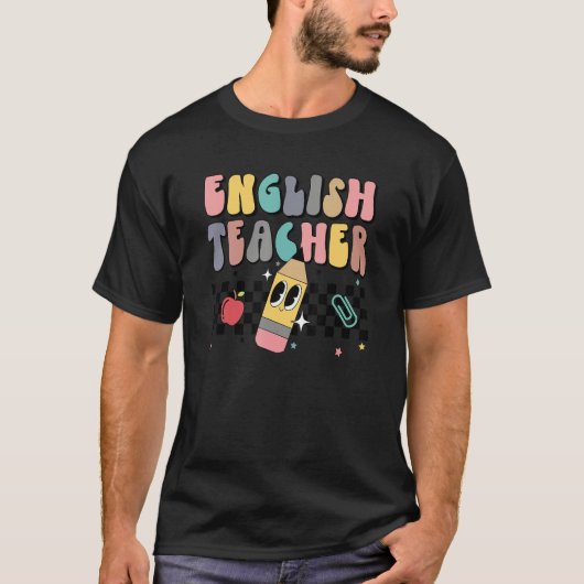 Retro English Teacher Back To School 2022 Grammar  T-shirt (Voorkant)