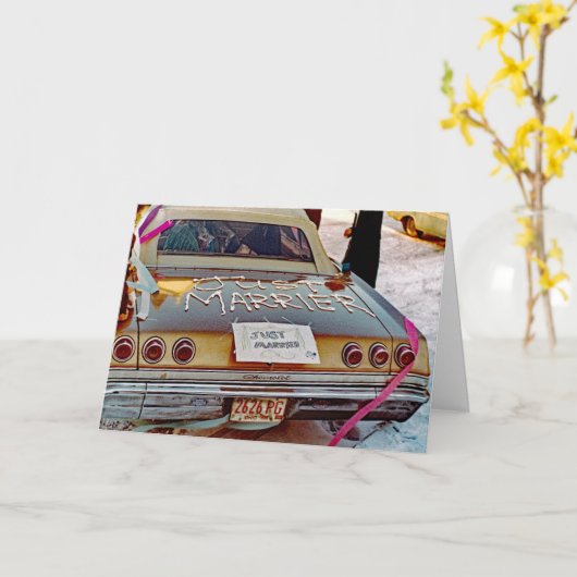 RETRO ENKEL GEHUWDE GRAPPIGE ENKEL VROLIJKER FAB KAART (Gele Bloem)