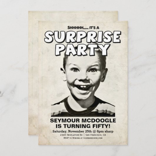 Retro  Enterprise Party - Uitnodiging (Voorkant / Achterkant)