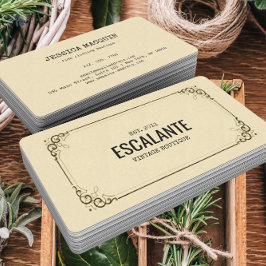 Retro Ephemera-Lijst Visitekaartje