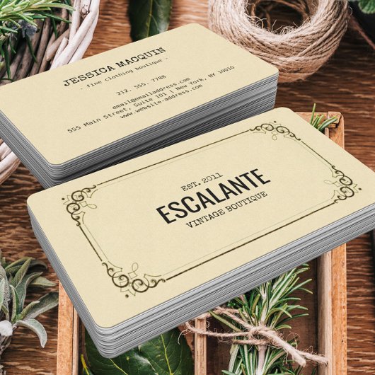 Retro Ephemera-Lijst Visitekaartje