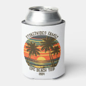 Retro Epic Familie Strandreis Gepersonaliseerde va Blikjeskoeler (Blikje Voorkant)